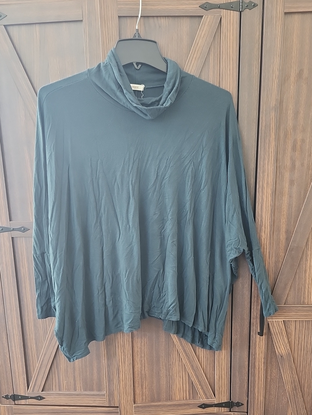 Cherish Dark Teal Cowl Neck Lightweight Sweater